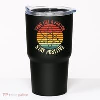Nerd Think Like A Proton Stay Positive Retro Chemistry Tumbler thumb 0