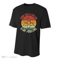 Nerd Think Like A Proton Stay Positive Retro Chemistry Youth Performance Sprint T-Shirt thumb 0