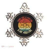 Nerd Think Like A Proton Stay Positive Retro Chemistry Ornament thumb 0