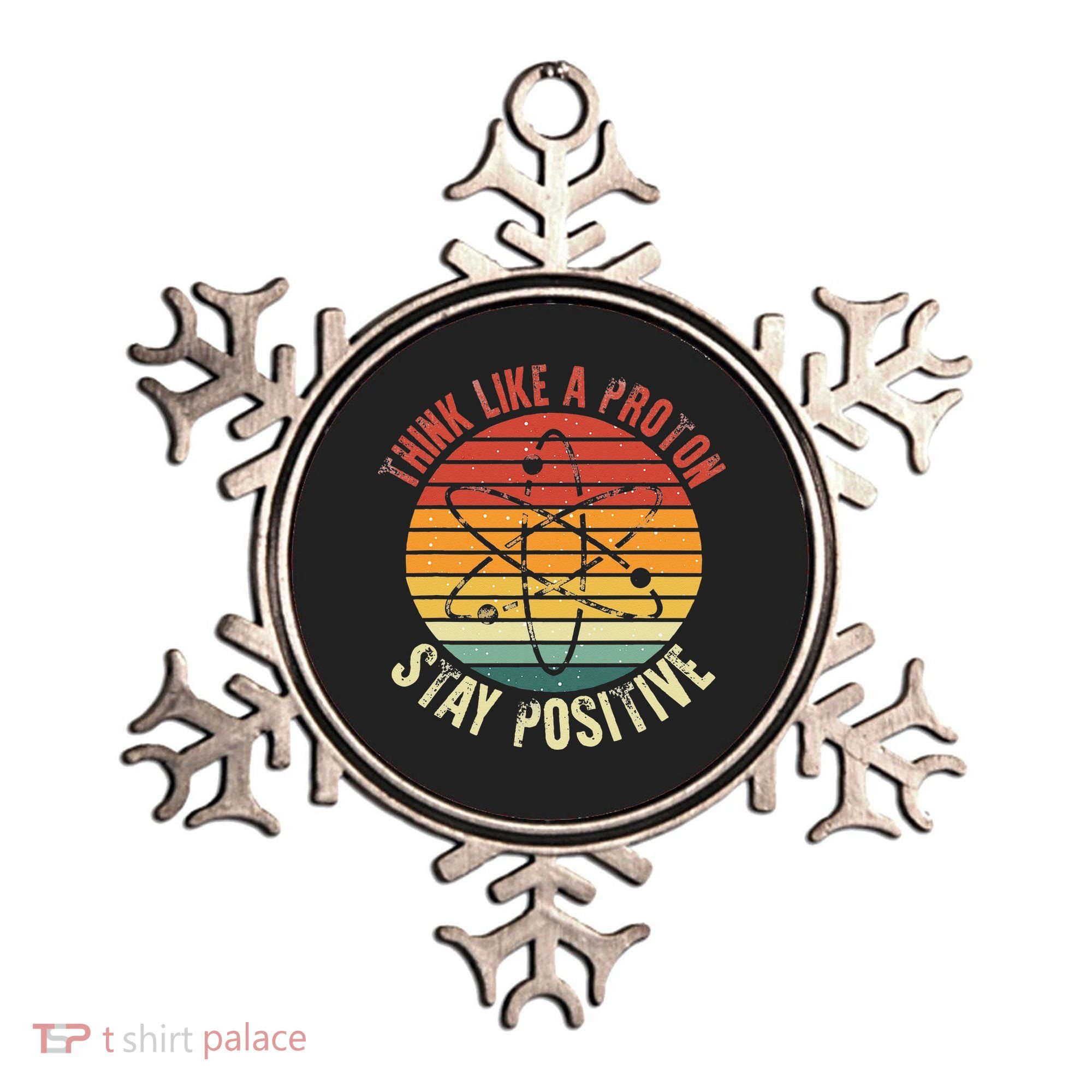 Nerd Think Like A Proton Stay Positive Retro Chemistry Ornament
