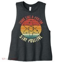 Nerd Think Like A Proton Stay Positive Retro Chemistry Women's Racerback Cropped Tank thumb 0