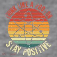 Nerd Think Like A Proton Stay Positive Retro Chemistry Women's Racerback Cropped Tank thumb 2