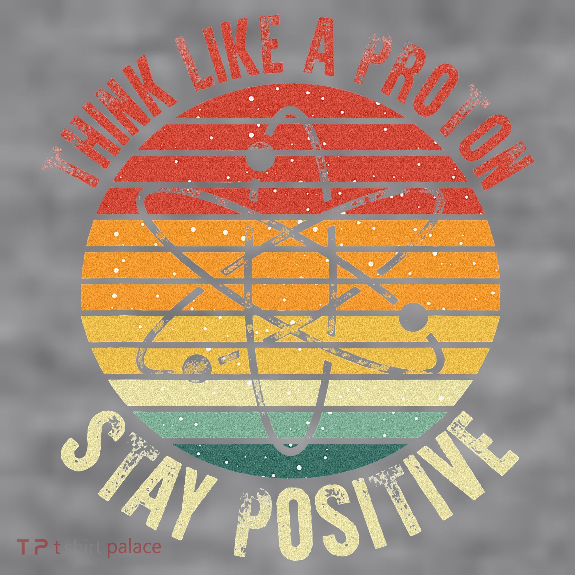 Nerd Think Like A Proton Stay Positive Retro Chemistry Women's Racerback Cropped Tank