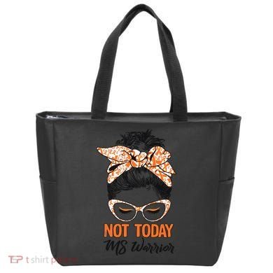 No Today Messy Bun Multiple Sclerosis Ms Awareness Multiple Sclerosis Tote Bag