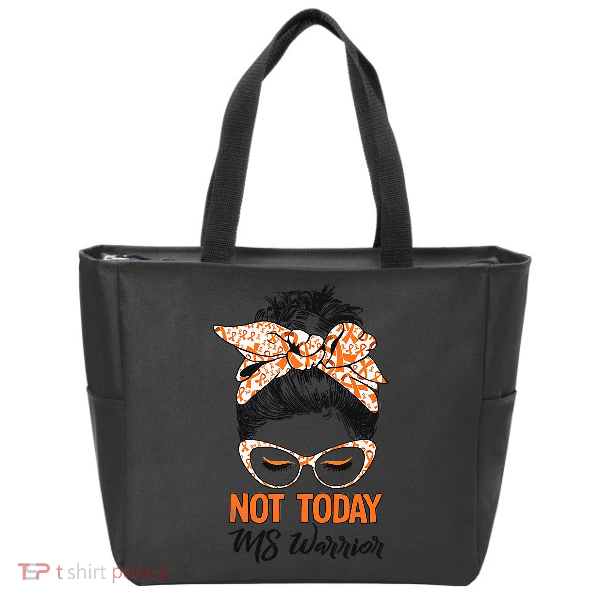 No Today Messy Bun Multiple Sclerosis Ms Awareness Multiple Sclerosis Tote Bag