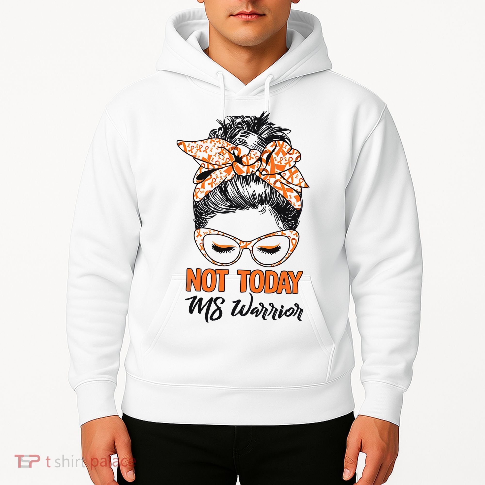 No Today Messy Bun Multiple Sclerosis Ms Awareness Multiple Sclerosis Hoodie