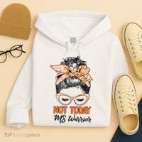 No Today Messy Bun Multiple Sclerosis Ms Awareness Multiple Sclerosis Hoodie thumb 4