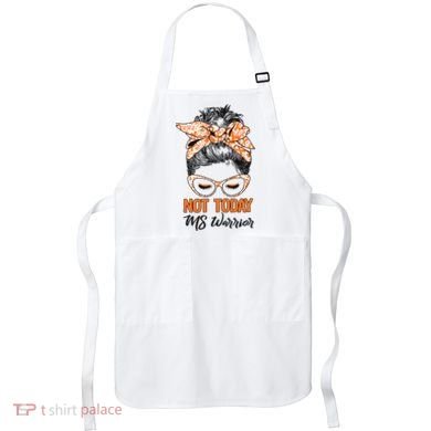 No Today Messy Bun Multiple Sclerosis Ms Awareness Multiple Sclerosis Apron