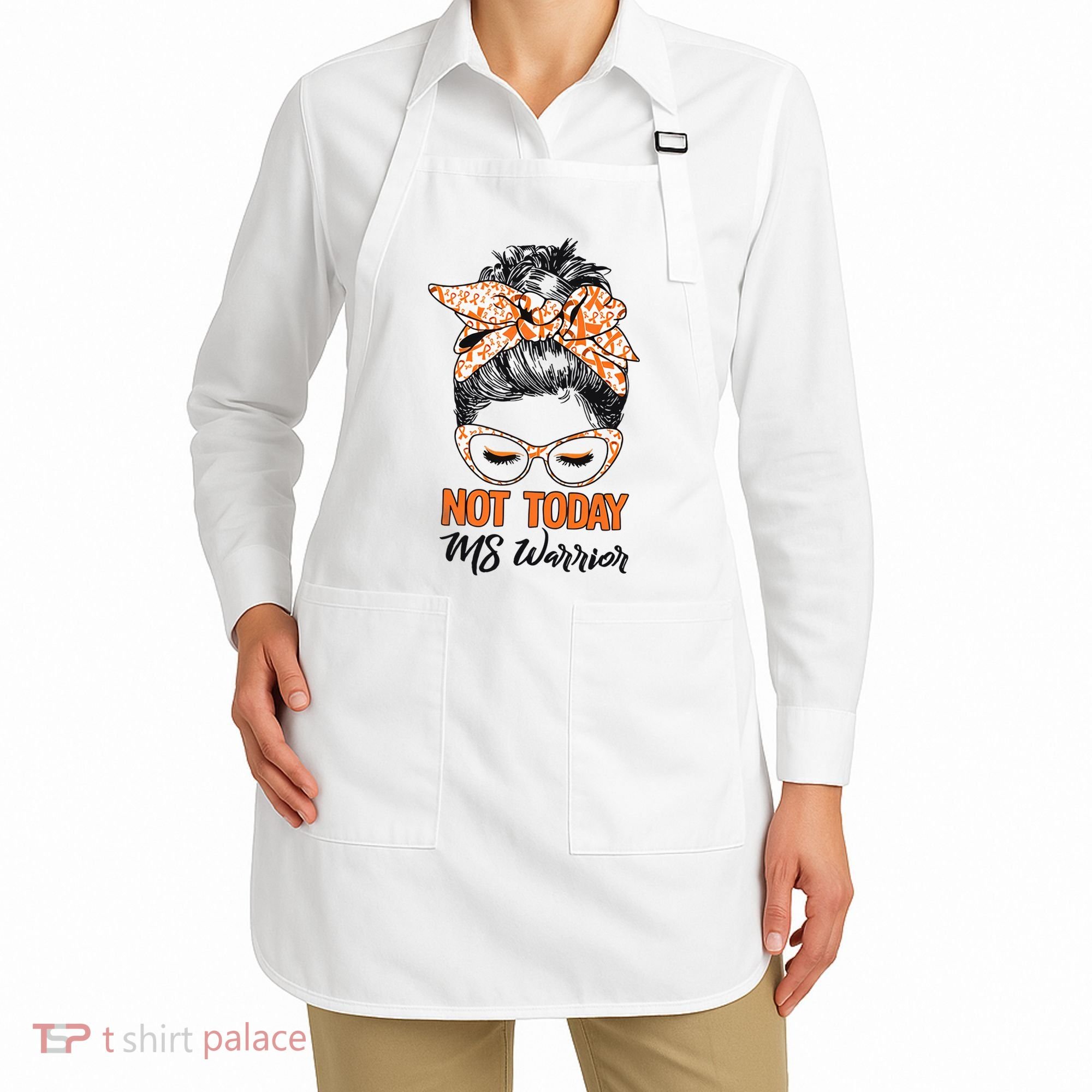 No Today Messy Bun Multiple Sclerosis Ms Awareness Multiple Sclerosis Apron