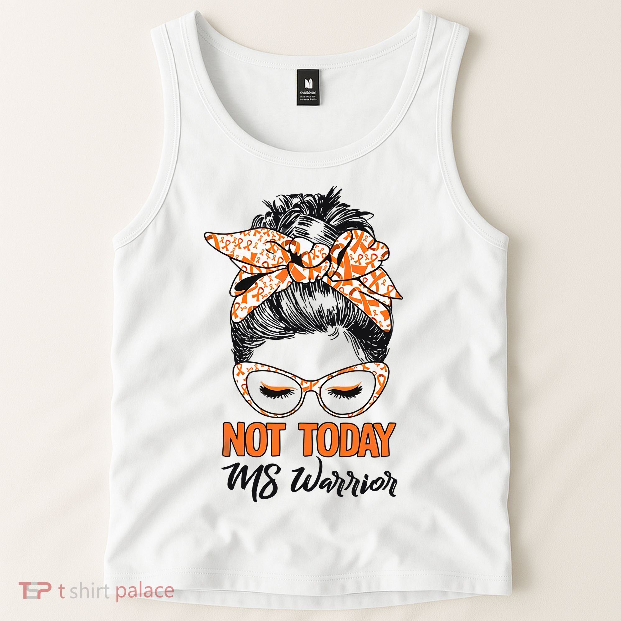 No Today Messy Bun Multiple Sclerosis Ms Awareness Multiple Sclerosis Tank Top