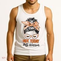 No Today Messy Bun Multiple Sclerosis Ms Awareness Multiple Sclerosis Tank Top thumb 3
