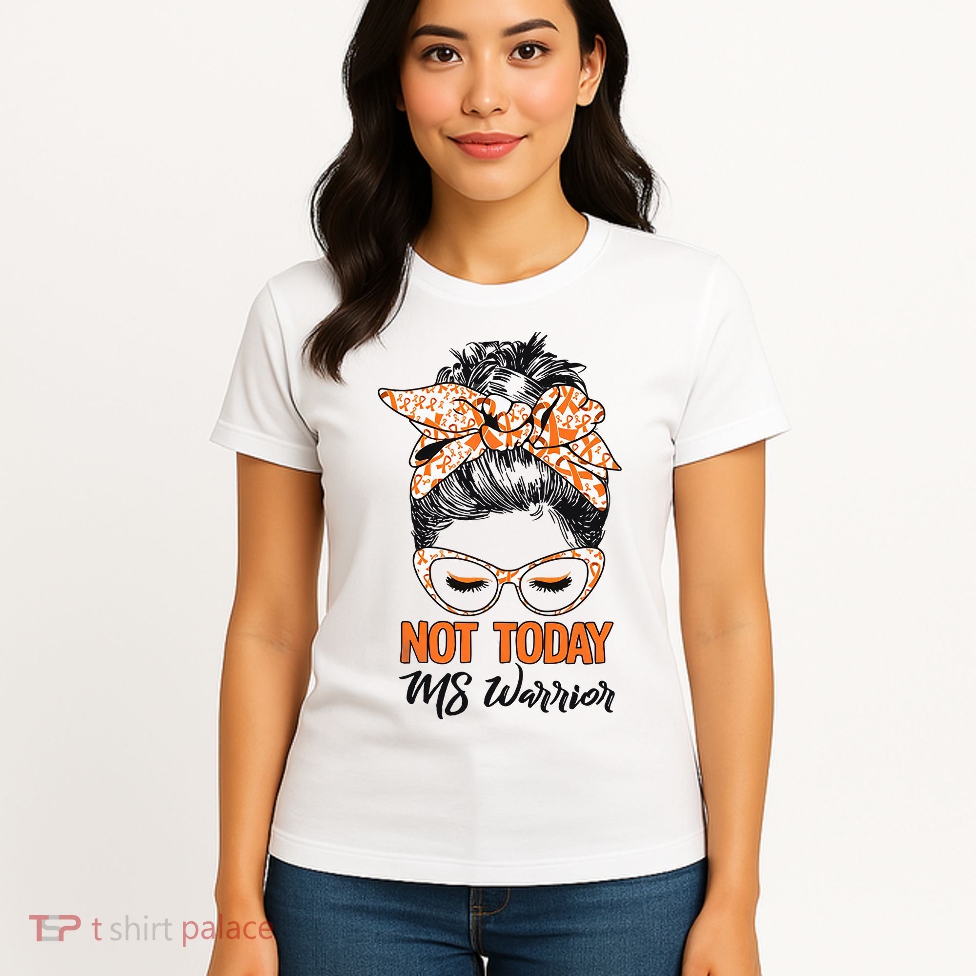 No Today Messy Bun Multiple Sclerosis Ms Awareness Multiple Sclerosis Women's T-Shirt