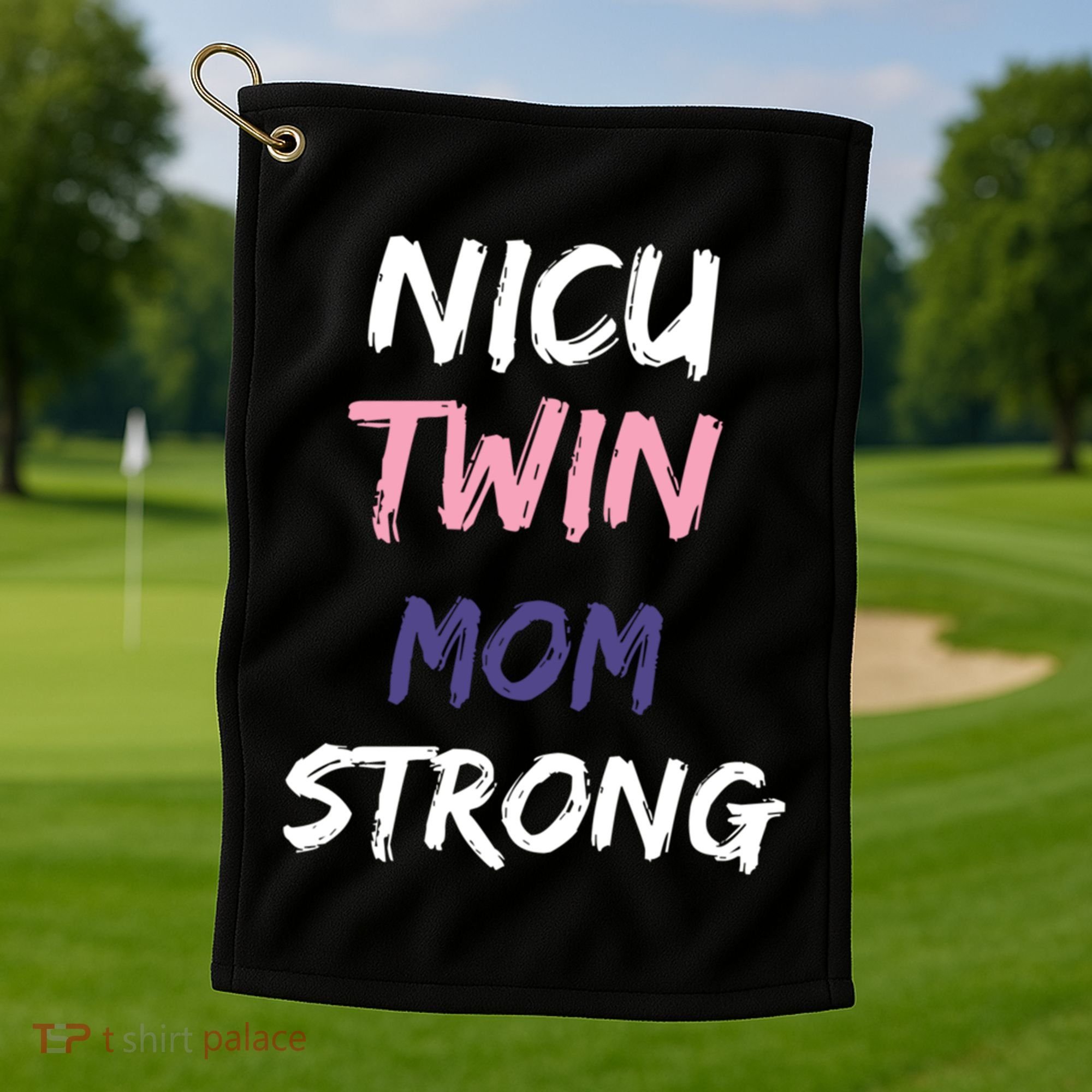 Nicu Twin Mom Strong Gift Golf Towel