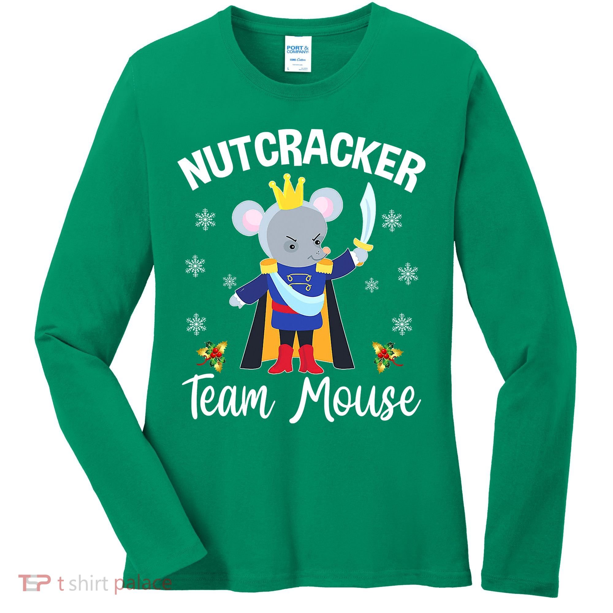 Nutcracker Team Mouse Holiday Christmas Boy Girls Women's Long Sleeve Shirt