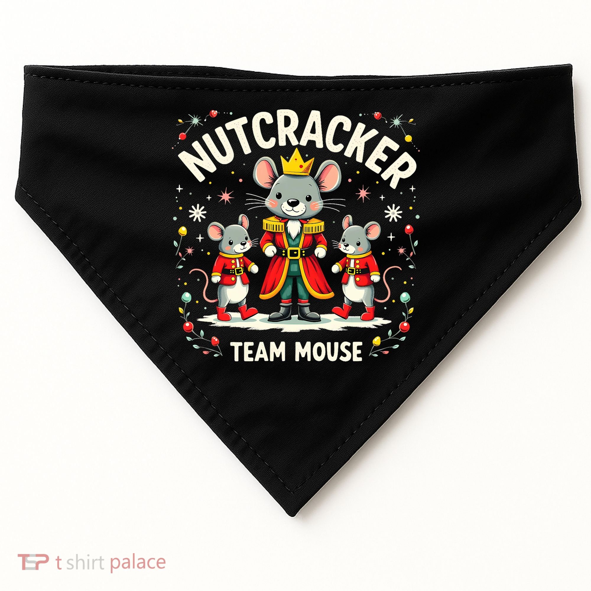Nutcracker Team Mouse Christmas Ballet Gift Merry Christmas USA-Made Doggie Bandana