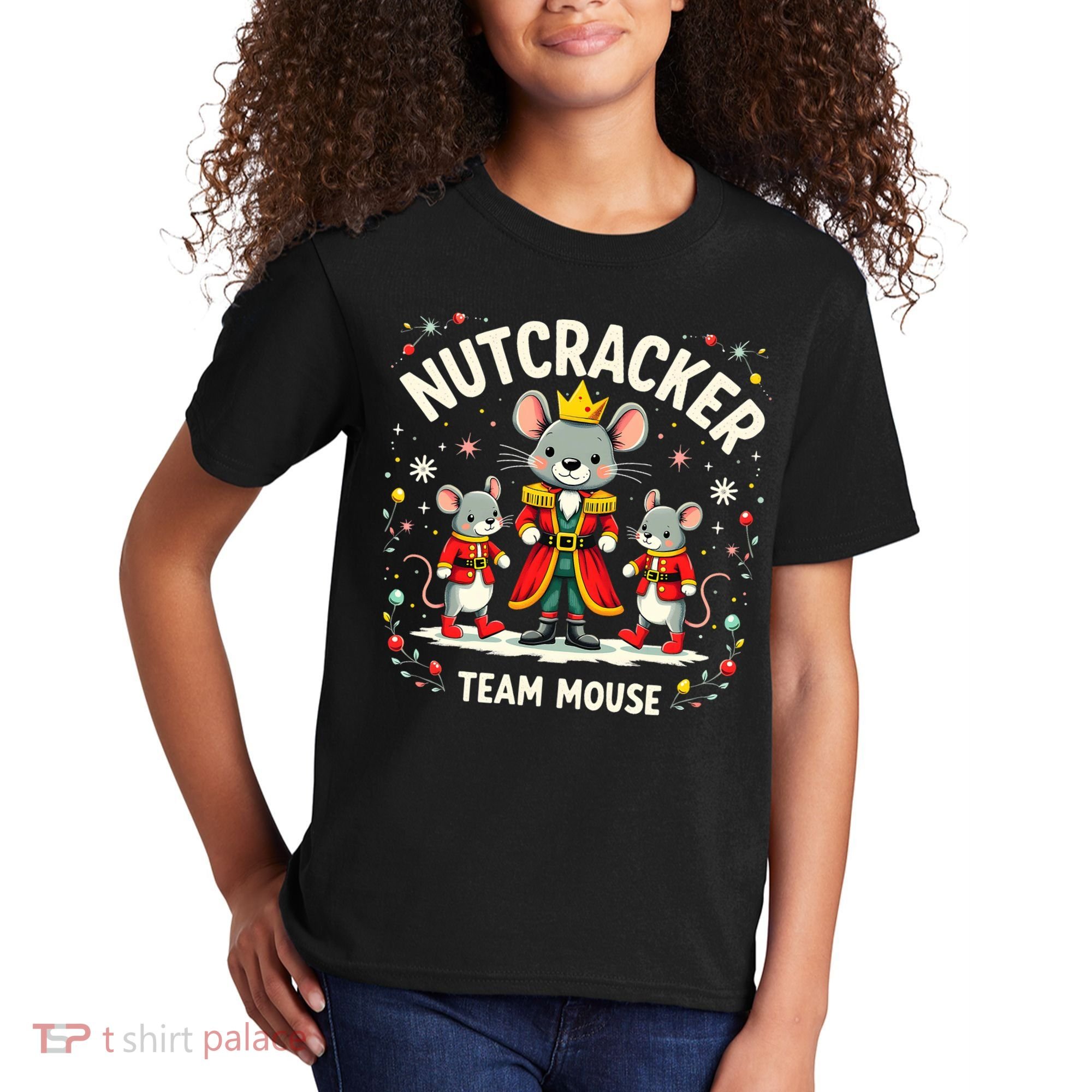Nutcracker Team Mouse Christmas Ballet Gift Merry Christmas Kids T-Shirt
