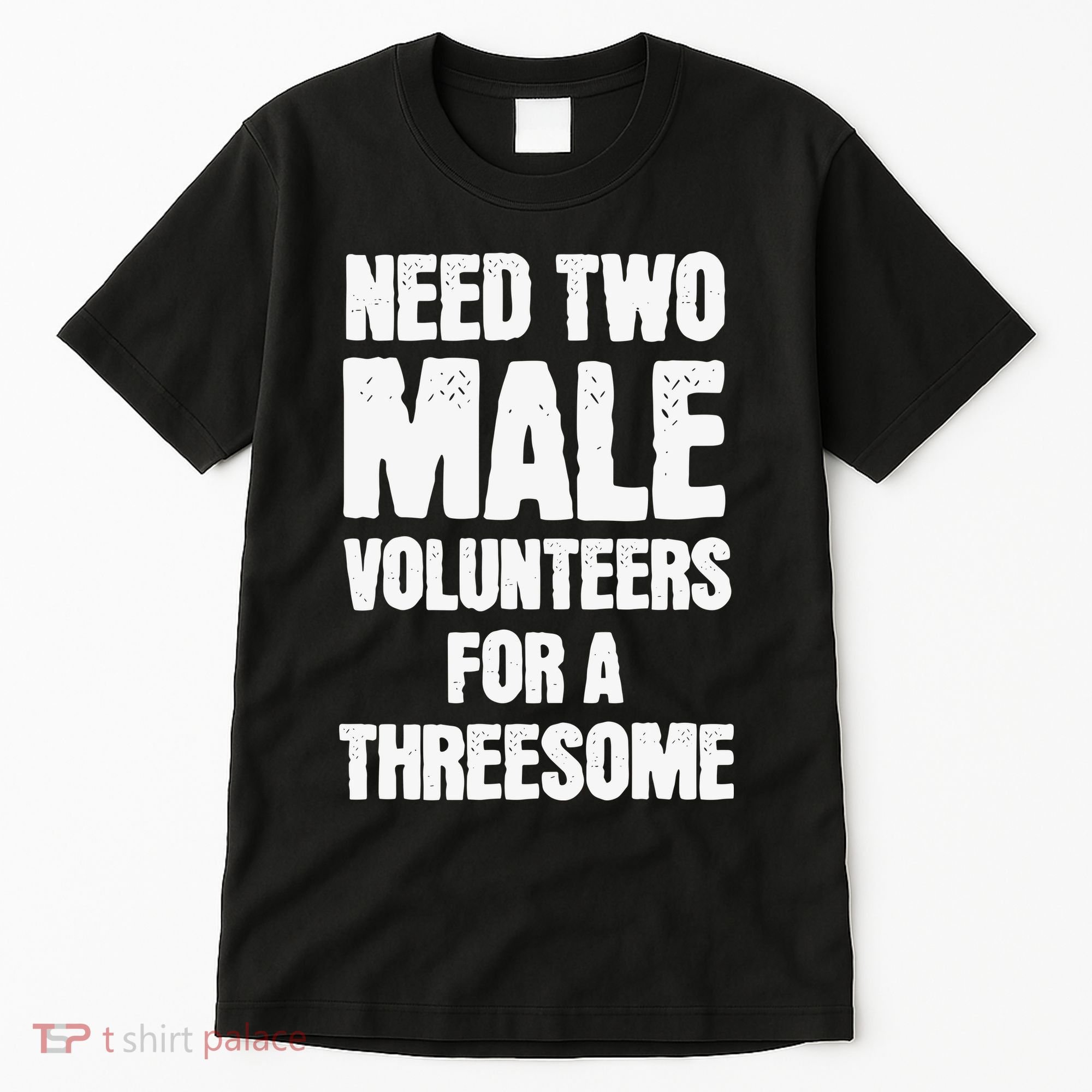 Need Two Male Volunteers For A Threesome Tall T-Shirt