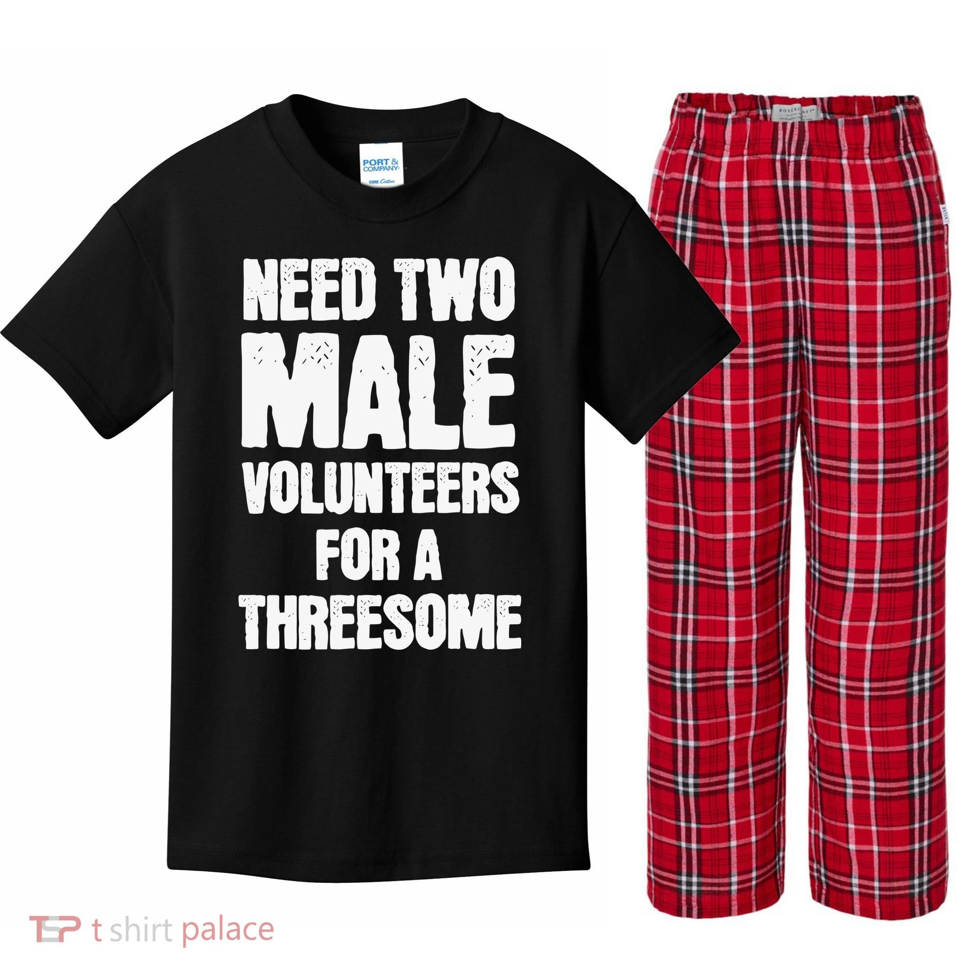 Need Two Male Volunteers For A Threesome Kids Plaid Pajama Set