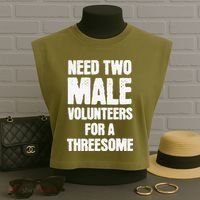 Need Two Male Volunteers For A Threesome Garment-Dyed Women's Muscle Tee thumb 3