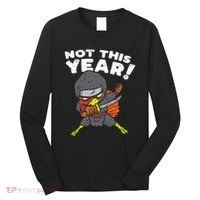 Ninja Turkey Not This Year Thanksgiving Fighter Funny Turkey Long Sleeve Shirt thumb 0