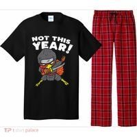 Ninja Turkey Not This Year Thanksgiving Fighter Funny Turkey Pajama Set thumb 0