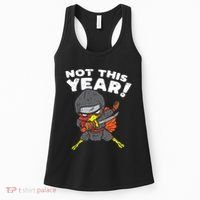 Ninja Turkey Not This Year Thanksgiving Fighter Funny Turkey Women's Tank Top thumb 0