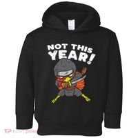 Ninja Turkey Not This Year Thanksgiving Fighter Funny Turkey Toddler Hoodie thumb 0