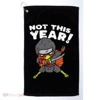 Ninja Turkey Not This Year Thanksgiving Fighter Funny Turkey Golf Towel thumb 0