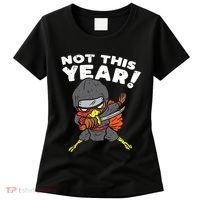 Ninja Turkey Not This Year Thanksgiving Fighter Funny Turkey Women's T-Shirt thumb 0