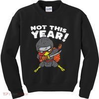 Ninja Turkey Not This Year Thanksgiving Fighter Funny Turkey Kids Sweatshirt thumb 0