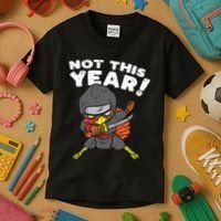 Ninja Turkey Not This Year Thanksgiving Fighter Funny Turkey Kids T-Shirt thumb 3