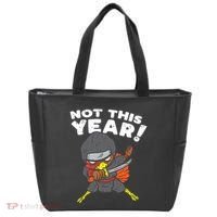 Ninja Turkey Not This Year Thanksgiving Fighter Funny Turkey Tote Bag thumb 0