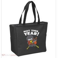 Ninja Turkey Not This Year Thanksgiving Fighter Funny Turkey Tote Bag thumb 2