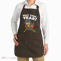 Ninja Turkey Not This Year Thanksgiving Fighter Funny Turkey Apron thumb 2