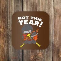 Ninja Turkey Not This Year Thanksgiving Fighter Funny Turkey Coaster thumb 0