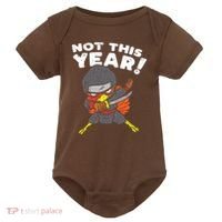 Ninja Turkey Not This Year Thanksgiving Fighter Funny Turkey Baby Bodysuit thumb 0