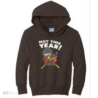 Ninja Turkey Not This Year Thanksgiving Fighter Funny Turkey Kids Hoodie thumb 0