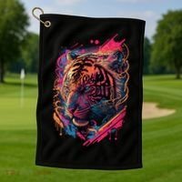 Neon Tiger Golf Towel thumb 1