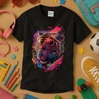 Neon Tiger Kids T-Shirt thumb 3