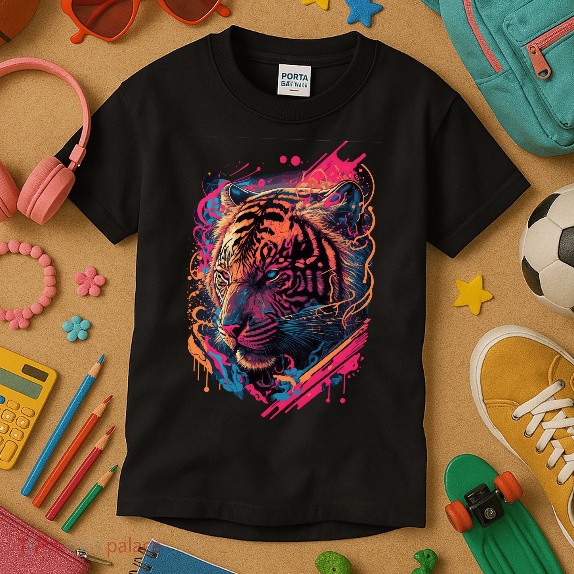 Neon Tiger Kids T-Shirt