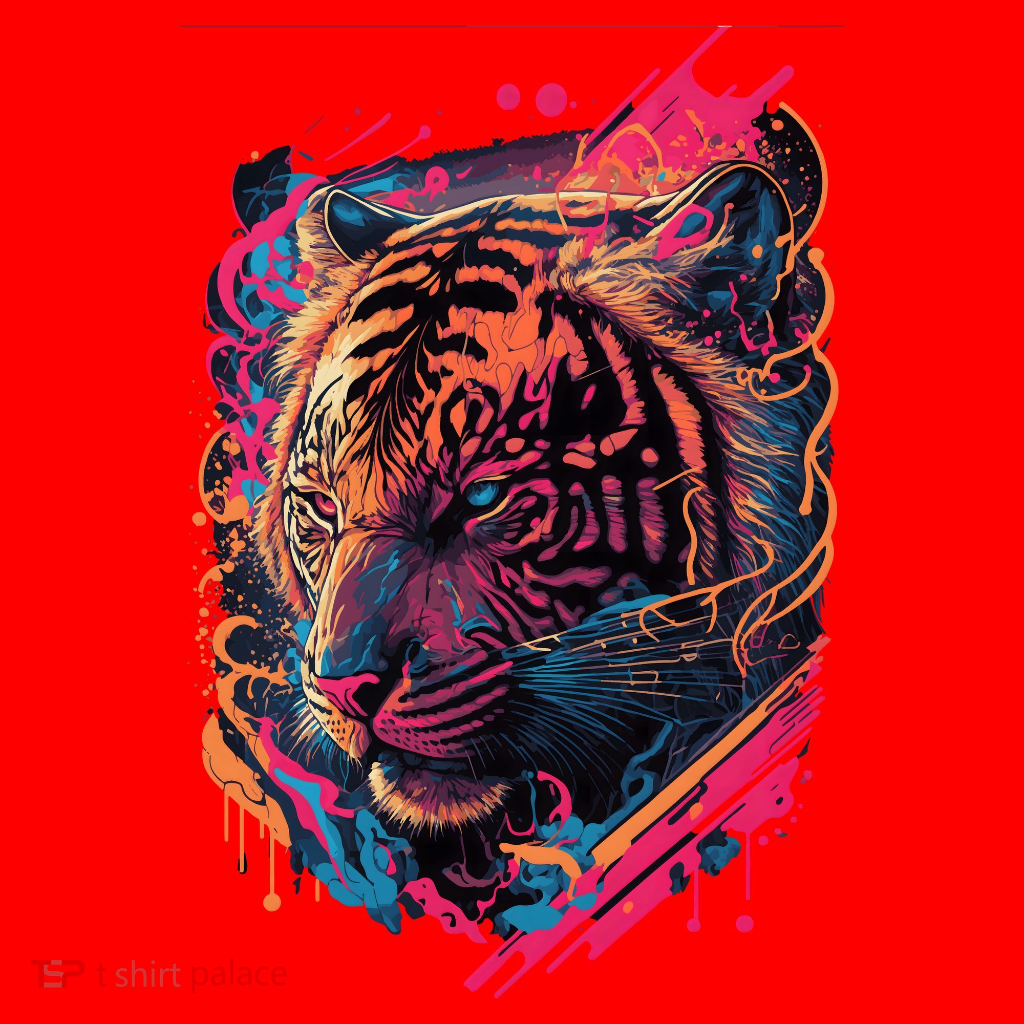Neon Tiger Santa Hat
