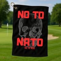 No To NATO Anti War Peace Ukraine Golf Towel thumb 1