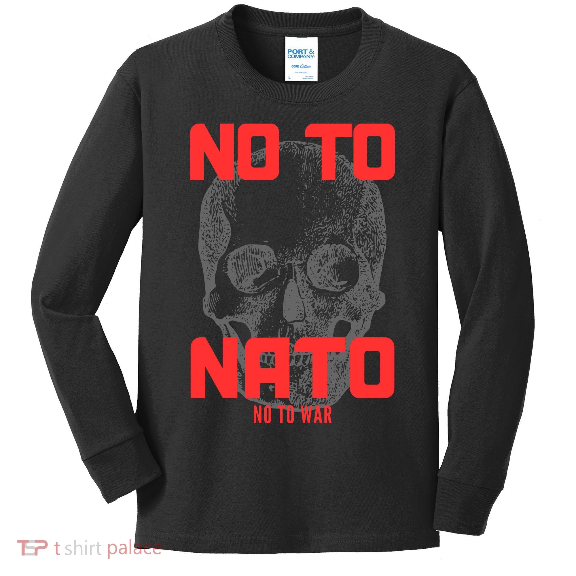 No To NATO Anti War Peace Ukraine Kids Long Sleeve Shirt