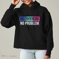 No Thyroid No Problem Thyroid Cancer Awareness Cancer Ribbon Ladies Heavyweight Boxy Pullover Hoodie thumb 0