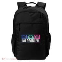 No Thyroid No Problem Thyroid Cancer Awareness Cancer Ribbon Backpack thumb 0