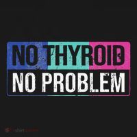 No Thyroid No Problem Thyroid Cancer Awareness Cancer Ribbon Tall Long Sleeve Shirt thumb 2