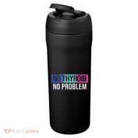 No Thyroid No Problem Thyroid Cancer Awareness Cancer Ribbon 24oz Duet Stainless Steel Tumbler thumb 3