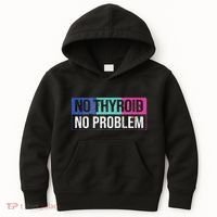 No Thyroid No Problem Thyroid Cancer Awareness Cancer Ribbon Kids Hoodie thumb 0