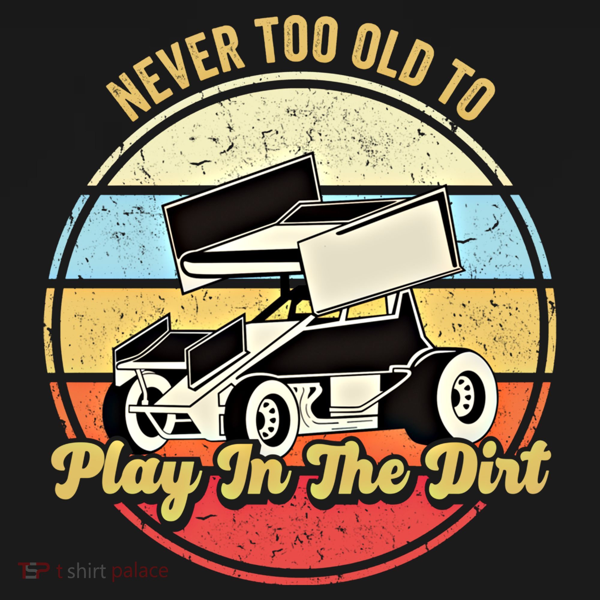 Never Too Old To Play In The Dirt Funny Sprint Car Racing Cute Gift Women's Hoodie