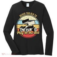 Never Too Old To Play In The Dirt Funny Sprint Car Racing Cute Gift Women's Long Sleeve Shirt thumb 0